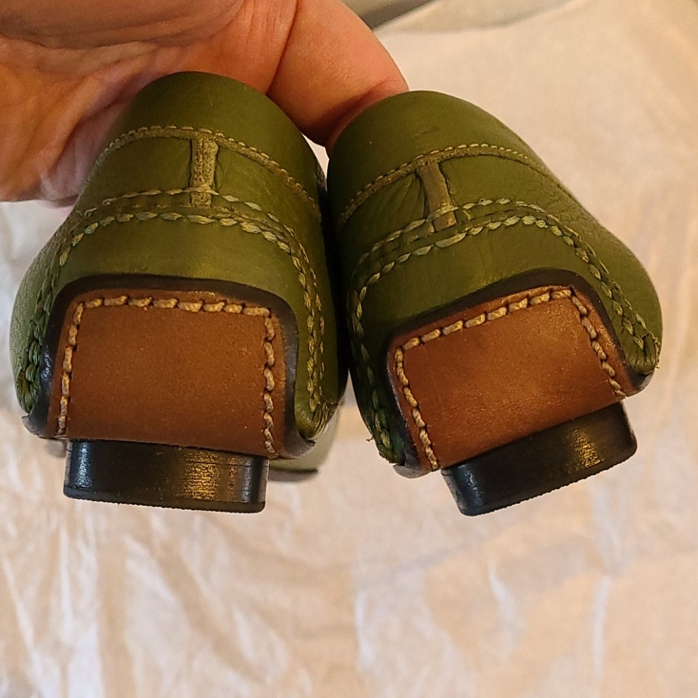 Fieramosca & Co Green Leather Driving Loafers Flat - Picture 4 of 5